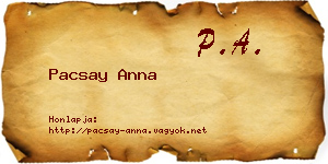 Pacsay Anna névjegykártya