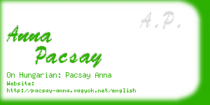 anna pacsay business card